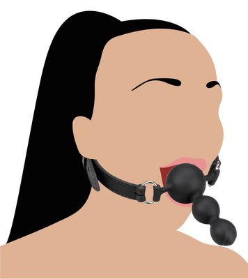 Gagball aus Silikon mit Plug 6 cm