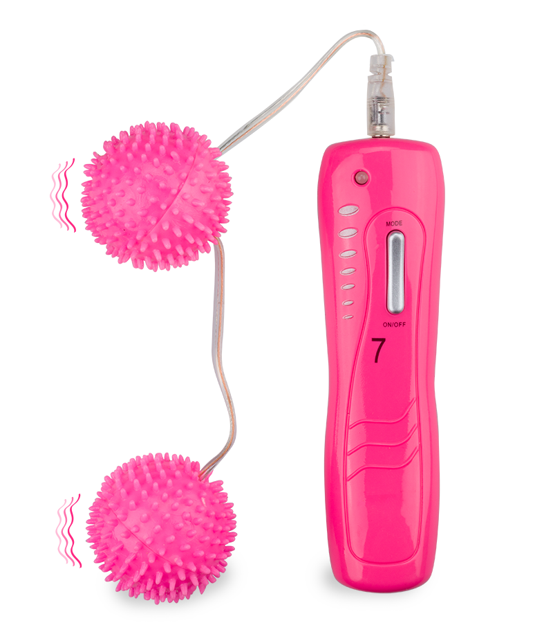 Genoppte Vibro-Liebeskugeln in Rosa