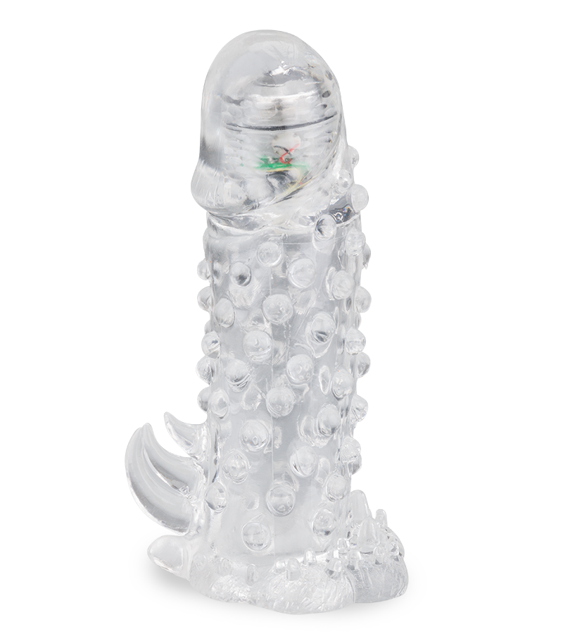 Genopptes Sleeve mit vibrierender Eichel