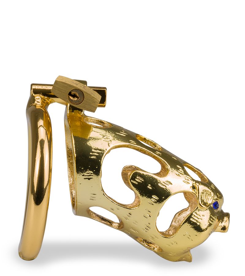 Goldfarbener Keuschheitsgürtel chinesische Astrologie Schwein