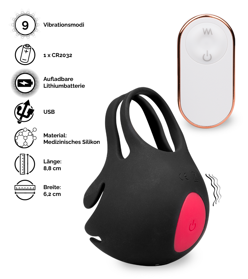 Hodenvibrator mit Cockring Lifto