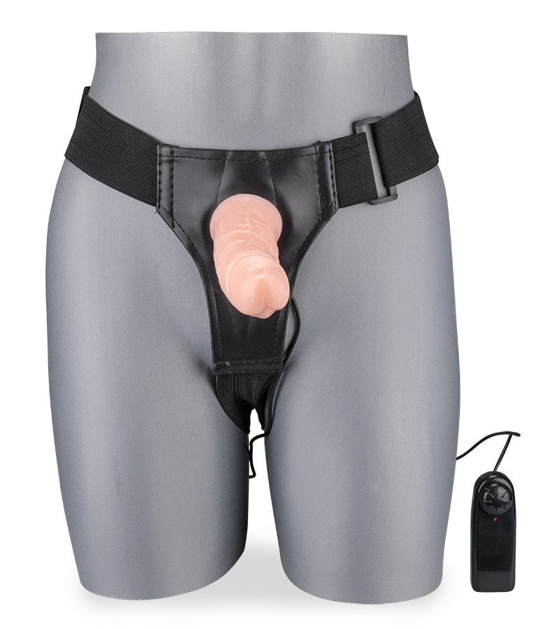 Hohler hautfarbener Umschnall-Vibrator Sascha