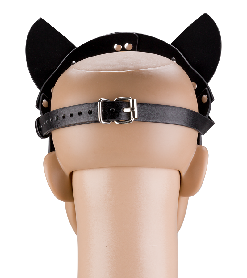 Katzenmaske aus Kunstleder mit Metallnieten