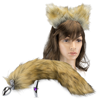Laden Sie das Bild in den Galerie-Viewer, Katzenschwanz-Plug mit Katzenohren-Haarreif