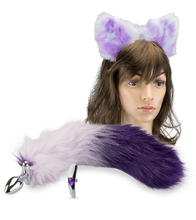 Laden Sie das Bild in den Galerie-Viewer, Katzenschwanz-Plug mit Katzenohren-Haarreif