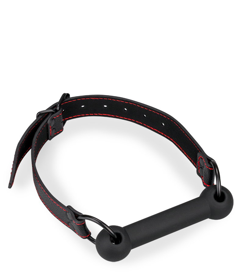 Knebel mit Beißstange aus Silikon und Kunstleder