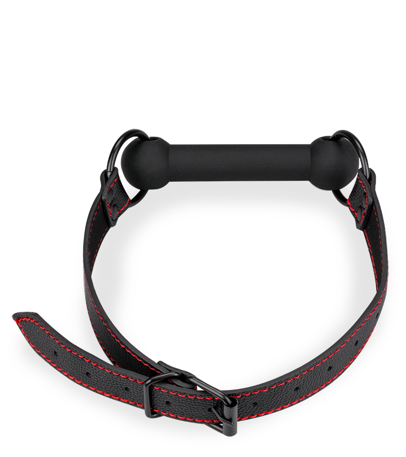 Knebel mit Beißstange aus Silikon und Kunstleder