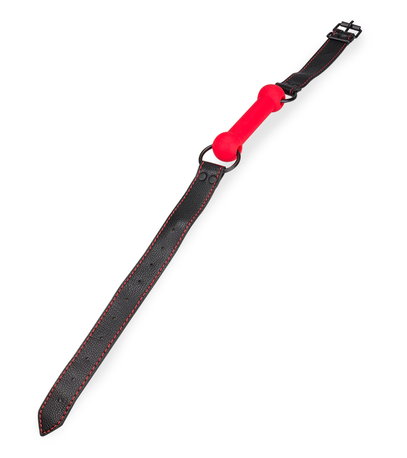 Knebel mit Beißstange aus Silikon und Kunstleder