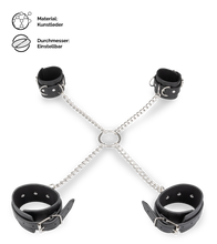 Laden Sie das Bild in den Galerie-Viewer, Kreuzfessel für Hand- und Fußgelenke aus Kunstleder