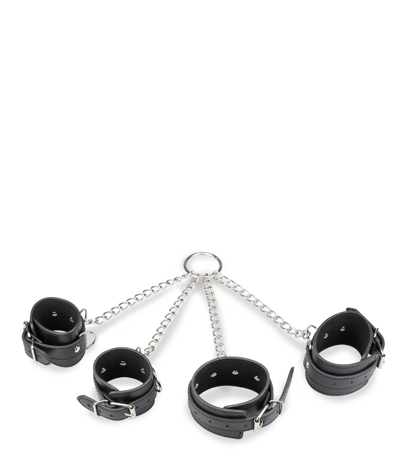 Kreuzfessel für Hand- und Fußgelenke aus Kunstleder