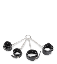 Laden Sie das Bild in den Galerie-Viewer, Kreuzfessel für Hand- und Fußgelenke aus Kunstleder