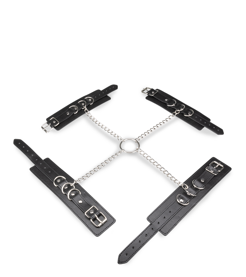 Kreuzfessel für Hand- und Fußgelenke aus Kunstleder