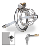 Kurzer Penis-Käfig mit Harnröhrensonde Repentance