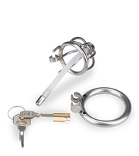 Laden Sie das Bild in den Galerie-Viewer, Kurzer Penis-Käfig mit Harnröhrensonde Repentance