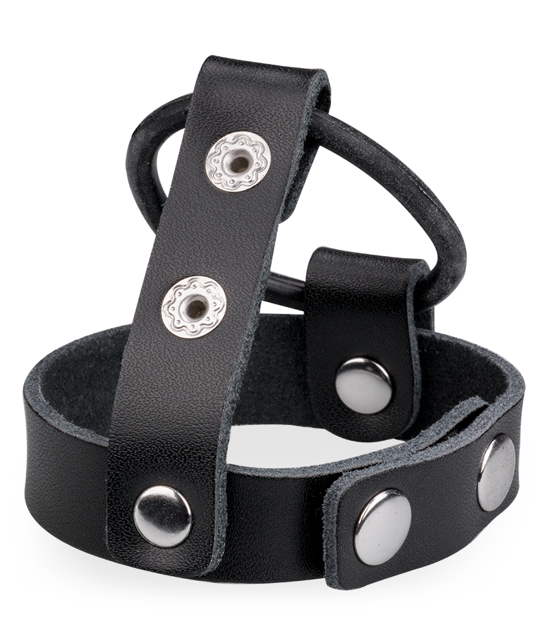 Leder-Penisring mit Druckknopf