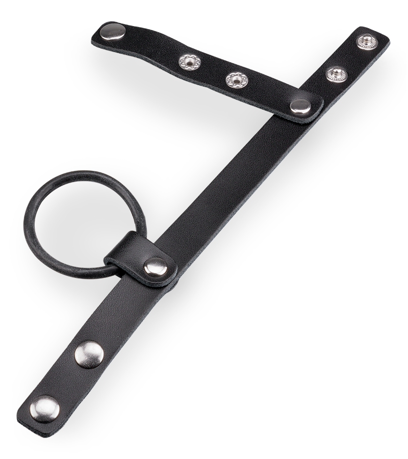 Leder-Penisring mit Druckknopf