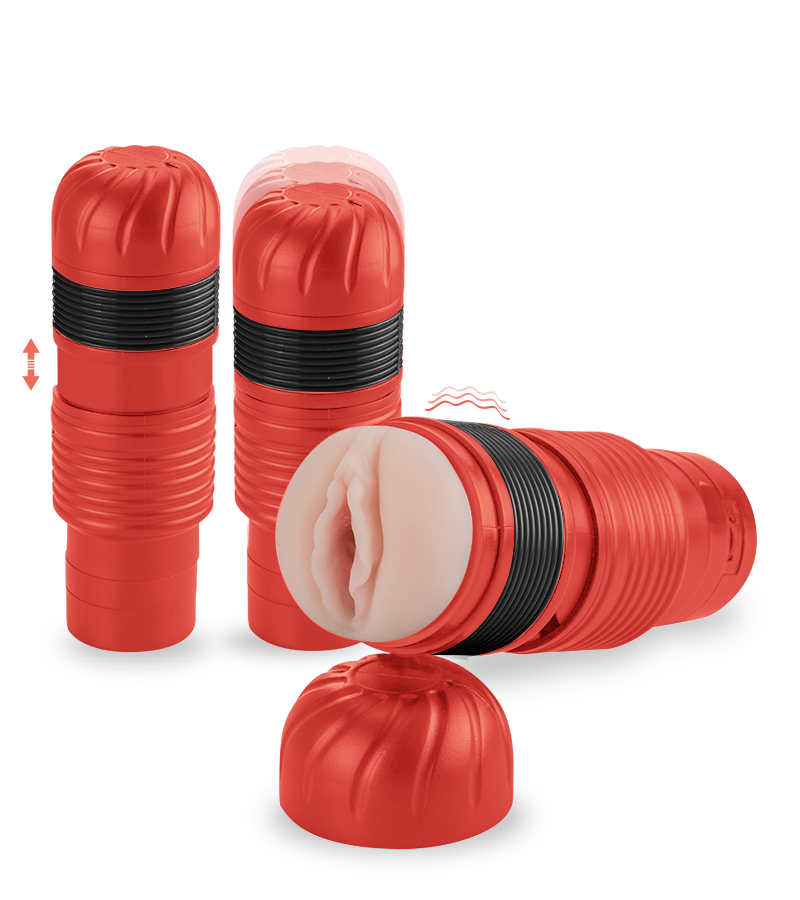 Manueller Teleskop-Masturbator mit Vibration