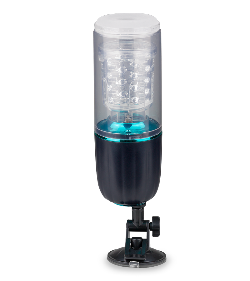 Masturbator mit Stoß- und Rotationsfunktion und Gelenk-Saugfuß Ricardo