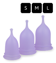Laden Sie das Bild in den Galerie-Viewer, Menstruationstasse Poppycup 3 Größen
