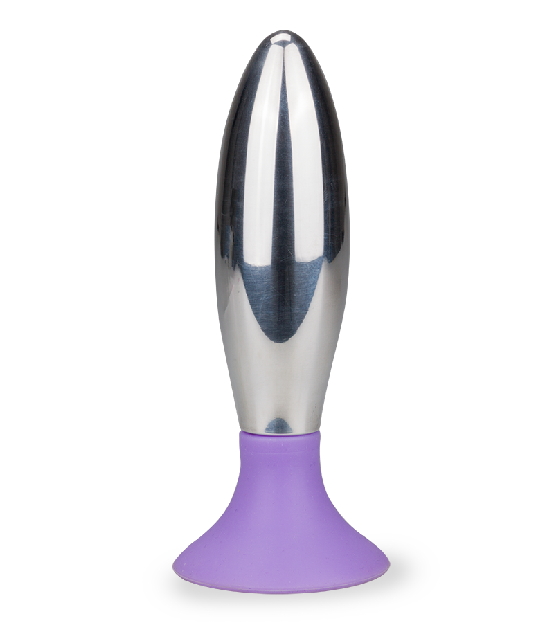 Metall-Analplug mit Saugfuß 10 cm