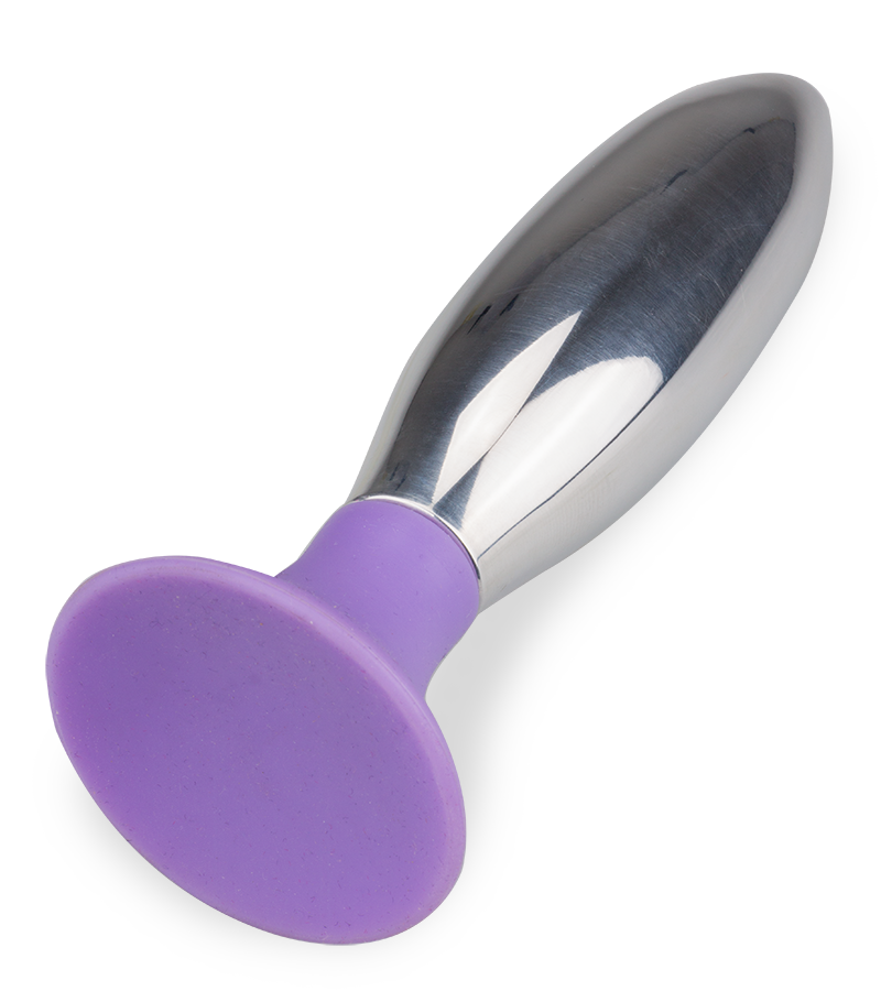 Metall-Analplug mit Saugfuß 10 cm