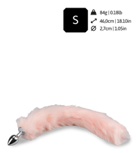 Laden Sie das Bild in den Galerie-Viewer, Metall-Plug mit rosa Foxtail aus Kunstfell