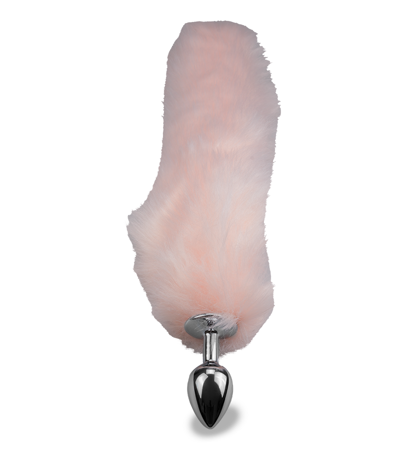 Metall-Plug mit rosa Foxtail aus Kunstfell