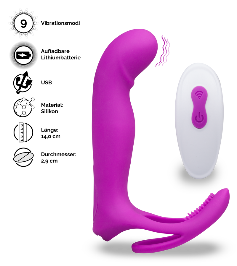 Multifunktionsvibrator mit Cockring Poly