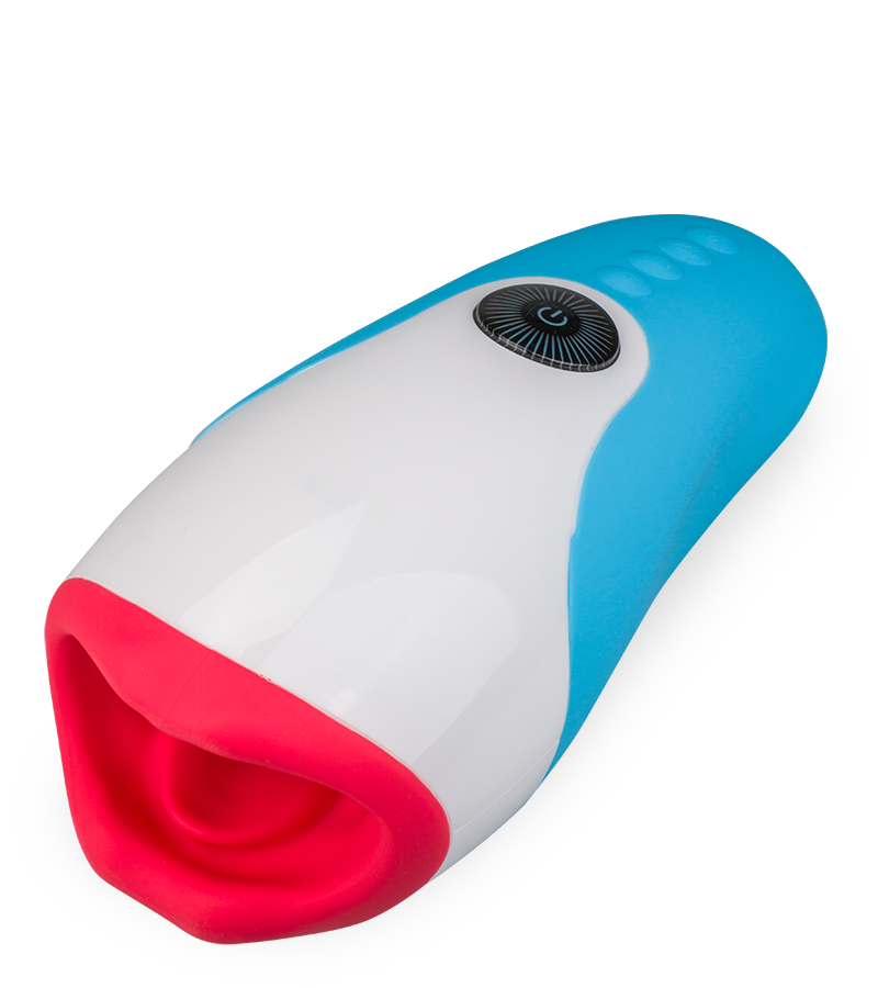 Mund-Masturbator mit Vibration und Heizung Blue Viper