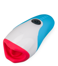 Laden Sie das Bild in den Galerie-Viewer, Mund-Masturbator mit Vibration und Heizung Blue Viper