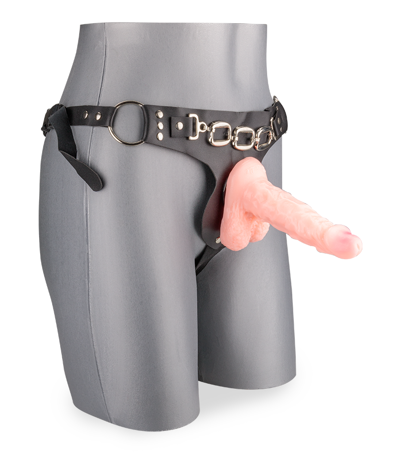 Naturdildo mit O-Ring-Gurt