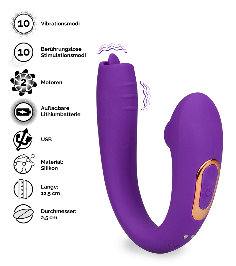 Paarvibrator und Druckwellenstimulator Ades