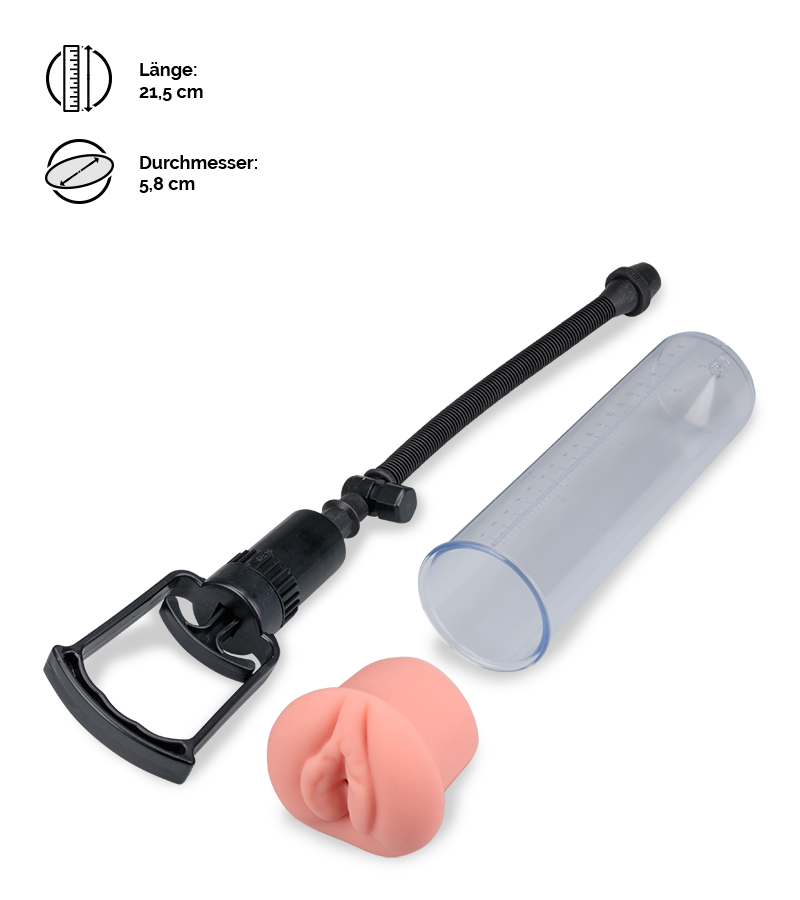 Penis Developer mit Handpumpe und Vagina-Aufsatz Maximizer
