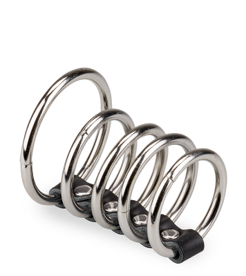 Peniskäfig aus 5 Metall-Cockringen