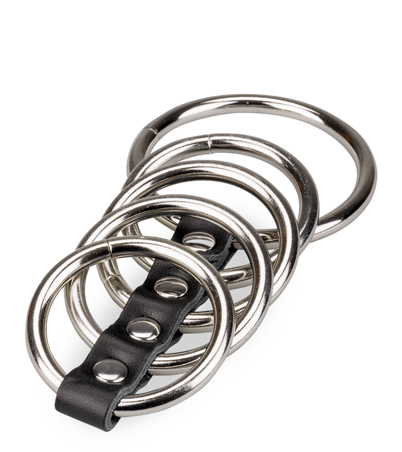 Peniskäfig aus 5 Metall-Cockringen