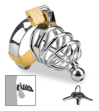 Laden Sie das Bild in den Galerie-Viewer, Peniskäfig mit Harnröhrenplug Alcatraz