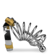 Laden Sie das Bild in den Galerie-Viewer, Peniskäfig mit Harnröhrenplug Delicious Chastity
