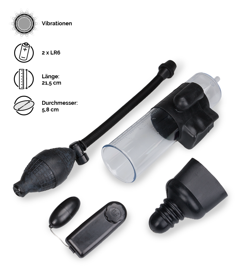 Penispumpe mit Vibrationsfunktion Plus