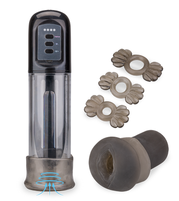 Penispumpen-Masturbator mit 3 Cockringen