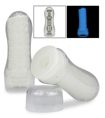 Phosphoreszierender Masturbator mit Rillen Lumino