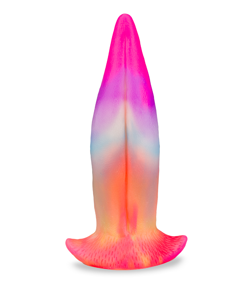 Phosphoreszierender Saugnapf-Dildo aus Silikon Zunge