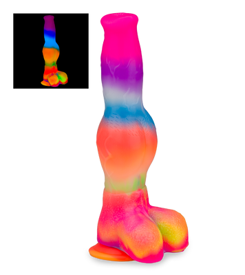 Phosphoreszierender Saugnapf-Dildo Dobermann