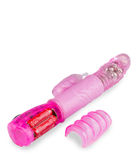 Laden Sie das Bild in den Galerie-Viewer, Pinker XL-Rabbit-Vibrator Butterfly mit Stoßfunktion