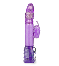 Laden Sie das Bild in den Galerie-Viewer, Pinker XL-Rabbit-Vibrator Butterfly mit Stoßfunktion