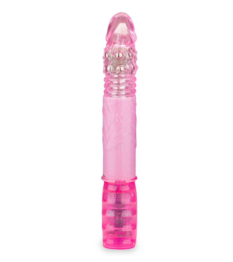 Pinker XL-Rabbit-Vibrator Butterfly mit Stoßfunktion