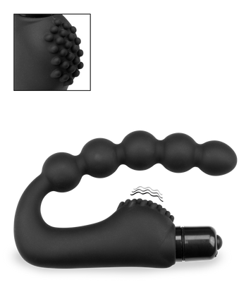 Prostata-Vibrator mit Analkette und Noppen