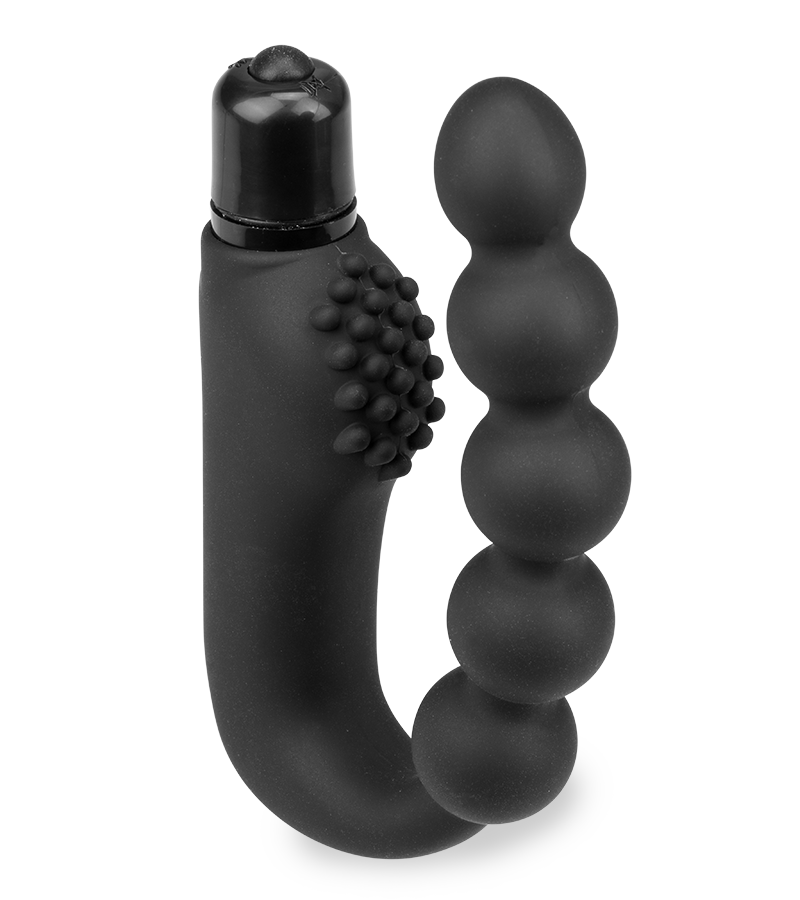 Prostata-Vibrator mit Analkette und Noppen
