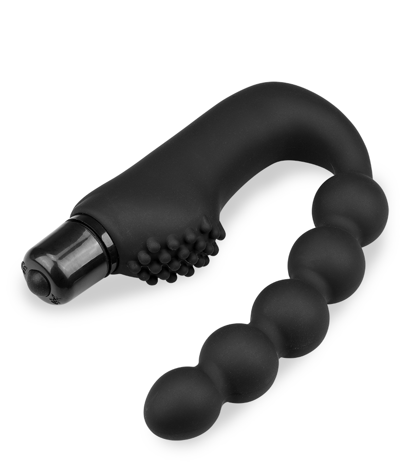 Prostata-Vibrator mit Analkette und Noppen