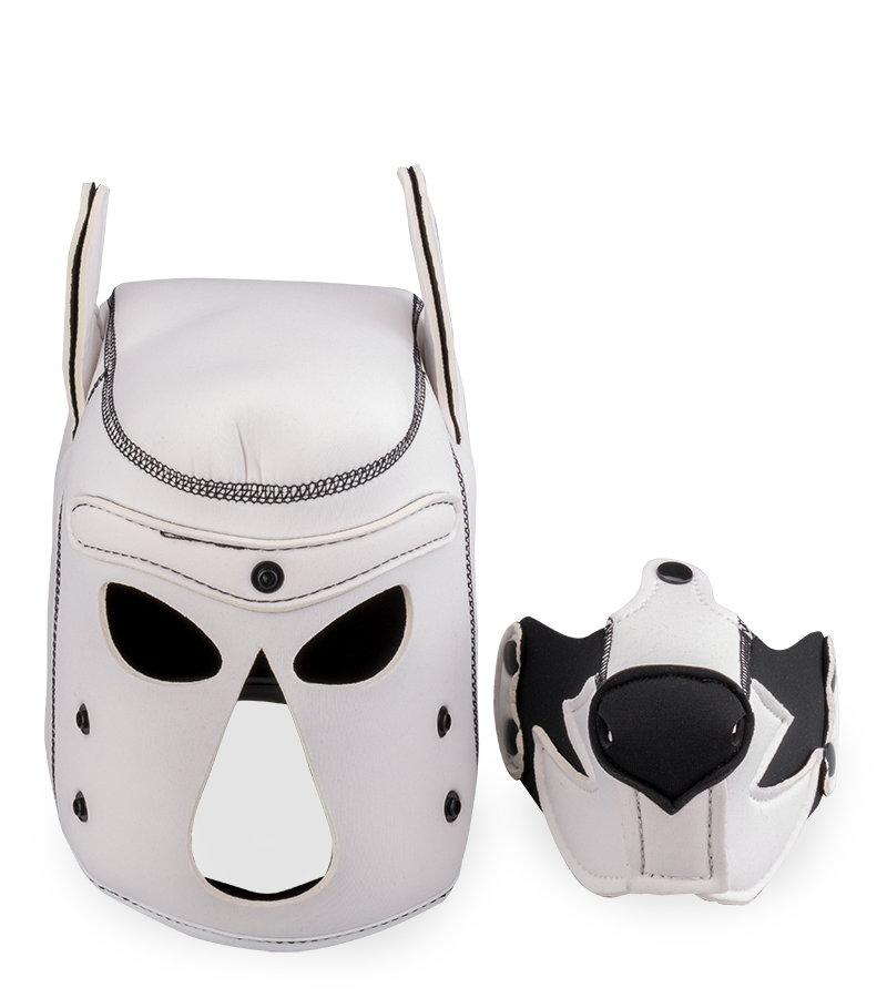 Puppy-Play-Hundemaske aus Neopren mit Schnurrhaaren