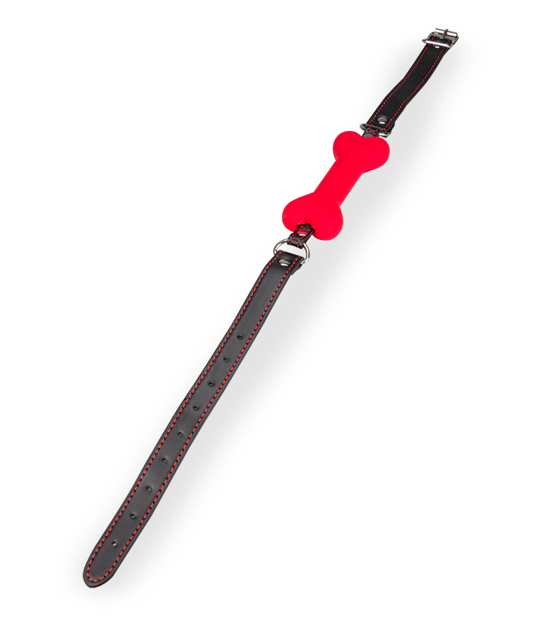 Puppy-Play-Knebel Knochen aus Silikon 12,3 cm